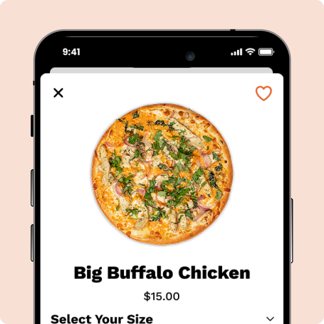 Crust Pizza Co. Mobile App - Big Buffalo Chicken Pizza Details