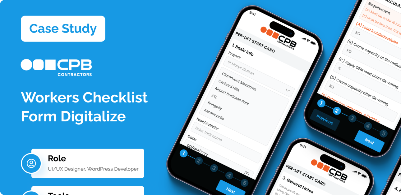 CPB Contractors Workers Checklist Form Digitalized Mobile App